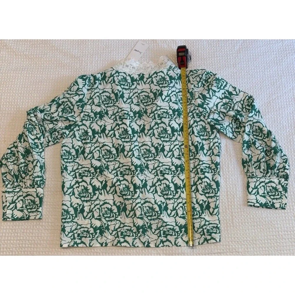 NWT Simplee 2Pc Floral Lace Shorts Set Women’s M Green White Cottagecore Outfit